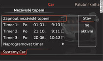 MMI: nastavení časovače