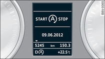 Kombiinstrument: Motor abgestellt (Stop-Phase)