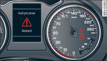 Kombiinstrument: Auffahrwarnung