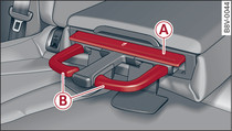 Detail of the rear seat bench: Rear cup holder*