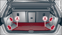 Luggage compartment: Stretch net attached (example)