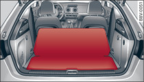 Luggage compartment: Reversible floor covering with backrest folded down (example)