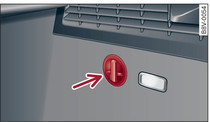 Retaining hook in luggage compartment (example of right side)