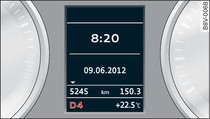 Instrument cluster: Selector lever positions