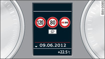 Instrument cluster: Example for traffic sign recognition