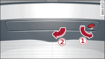 A3/A3 Sportback. Boot lid open: warning triangle