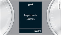 Instrument cluster: Example of a service interval display