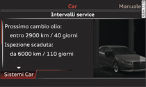 Display dell'MMI* sul cruscotto: esempio di indicazione degli intervalli di manutenzione
