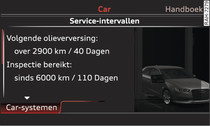 Beeldscherm voor MMI* in het dashboard: Voorbeeld van een service-intervalindicatie