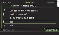 Wskazanie PIN dla wpisywania do telefonu komórkowego