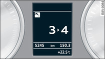 Instrumento combinado: indicação das mudanças avançada em veículos com display monocromático