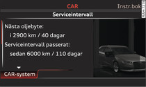 Display för MMI* i instrumentpanelen: exempel på en serviceintervallindikering