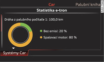 Příklad zobrazení: statistika e-tron