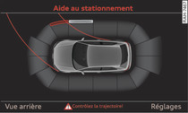 MMI : affichage de la distance (véhicules avec assistant aux manœuvres de stationnement*)