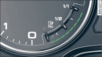 Instrumentenpaneel: Brandstofmeter voor aardgas