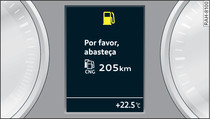 Mostrador: Aviso combinado do depósito de gasolina e gás natural