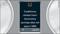 Kombiinstrument: Kontrollampa med hjälpmeddelande