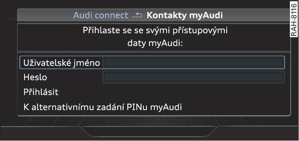 Obr. 222 Přihlášení na myAudi