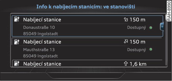 Obr. 241 Příklad: nabíjecí sloupky v okolí stanoviště