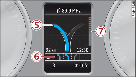 Abb. 19 Beispiel: Abbiegevorgang im Kombiinstrument