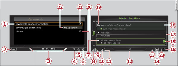 Abb. 208 Prinzipdarstellung: Menüs und Symbole