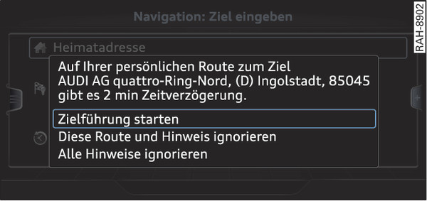 Abb. 230 Hinweis zu persönlicher Route