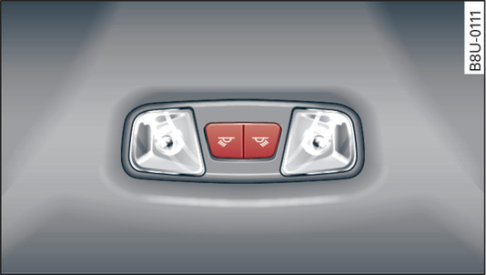 Fig. 56 Rear headliner: Reading lights (example)