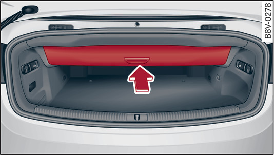 Fig. 38 Luggage compartment: Variable storage box in lowered position