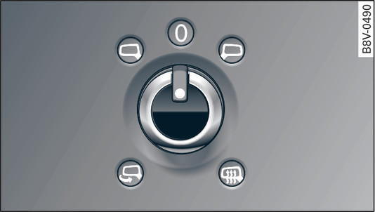 Fig. 58 Driver s door: Adjuster knob for exterior mirrors (example)