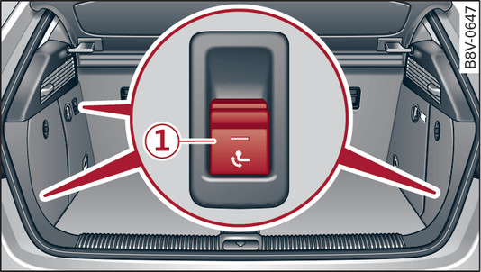 Fig. 146 Detail of the luggage compartment: Switch (example positions)