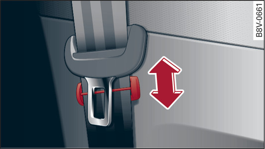 Fig. 284 Seat belt: Clip for latch plate (example)