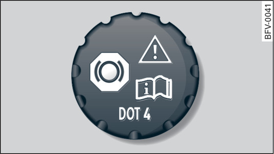 Fig. 312 Engine compartment: Cap of brake fluid reservoir