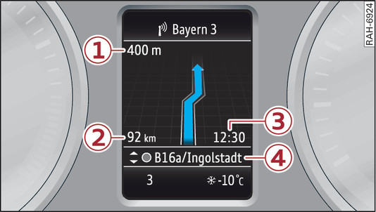 Fig. 18 Example: Lane change in instrument cluster