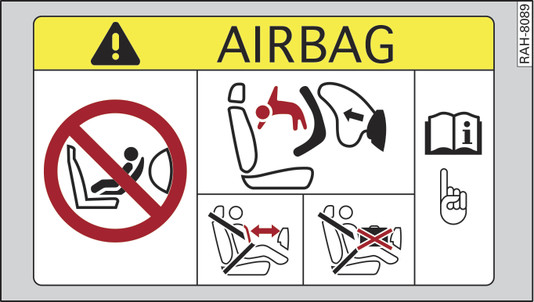 Fig. 287 Front passenger s sun visor: Airbag sticker