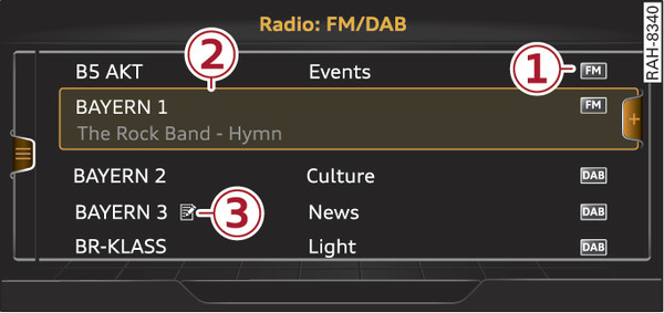 Fig. 242 FM/DAB station list