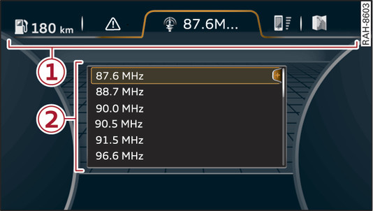 Fig. 7 Example: Driver information system display (Audi virtual cockpit)