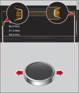 Fig. 205 Applies to: MMI control console with rotary pushbutton and joystick function Calling up the selection/options menu with the rotary pushbutton