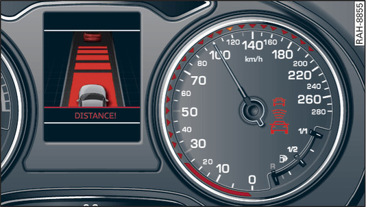 Fig. 163 Instrument cluster: Driver intervention prompt