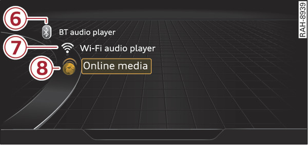 Fig. 254 Illustration: Possible sources in the media menu