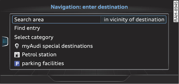 Fig. 227 Example: Searching for a special destination