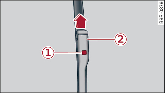 Fig. 62Desmontar las escobillas del limpiaparabrisas