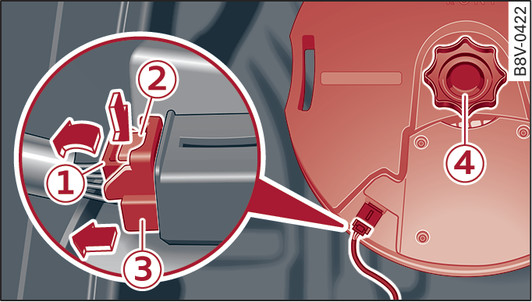 Fig. 337 Cuvelage de la roue de secours : caisson de basses