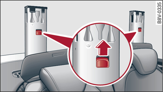 Fig. 273Roll bar azionati con particolare del cavetto di sbloccaggio