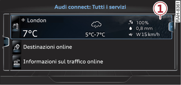 Fig. 223Pagina iniziale di Audi connect (infotainment)