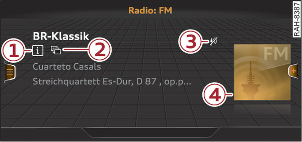 Fig. 244Visualizzazione radio: informazioni ampliate stazione radio