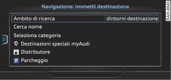 Fig. 227Esempio: ricerca di una destinazione speciale