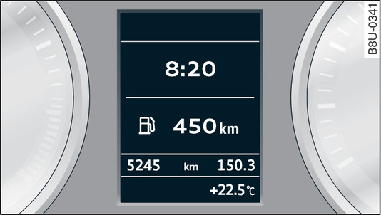 Afbeelding 6Instrumentenpaneel: Display zonder bestuurdersinformatiesysteem