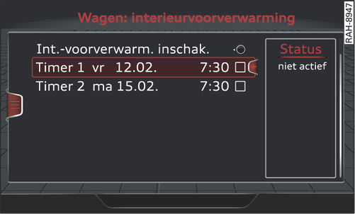 Afbeelding 96Infotainment: Timer instellen