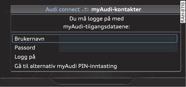 Bilde 222Logge på myAudi