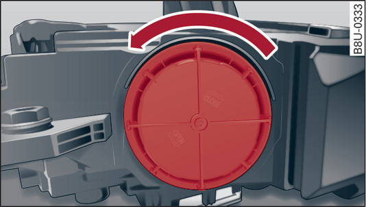 Fig. 349Farol: Cobertura dos piscas e dos faróis para todas as condições meteorológicas